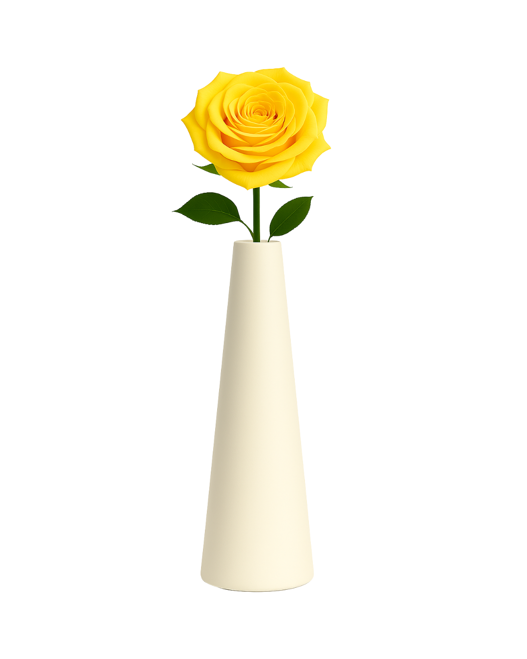 Single Stem Bright Yellow Large Preserved Rose in Vase | Tesoro Bloom