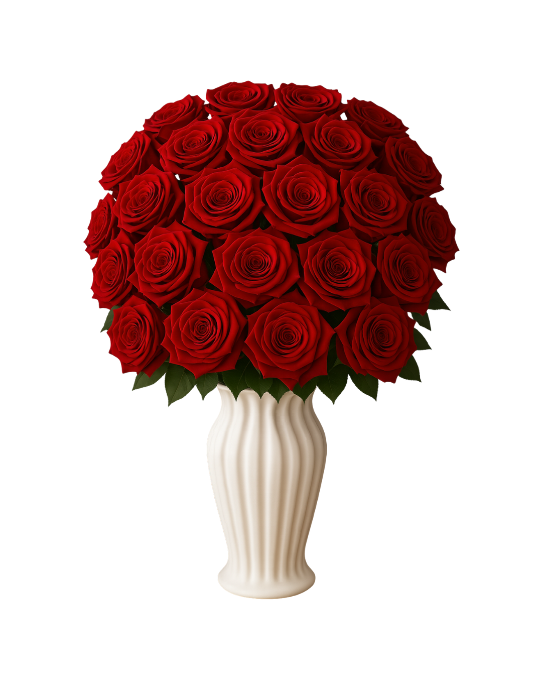 Luxury 24 Stem Preserved Red Roses in Elegant Porcelain Vase | Tesoro Bloom
