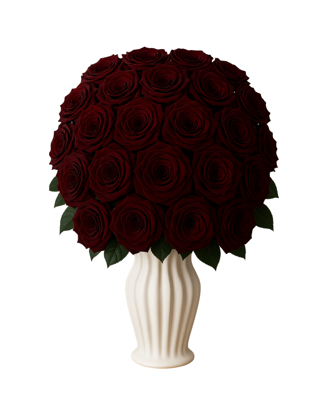 Merlot Preserved Roses Bouquet in Sculpted Porcelain Vase | Tesoro Bloom