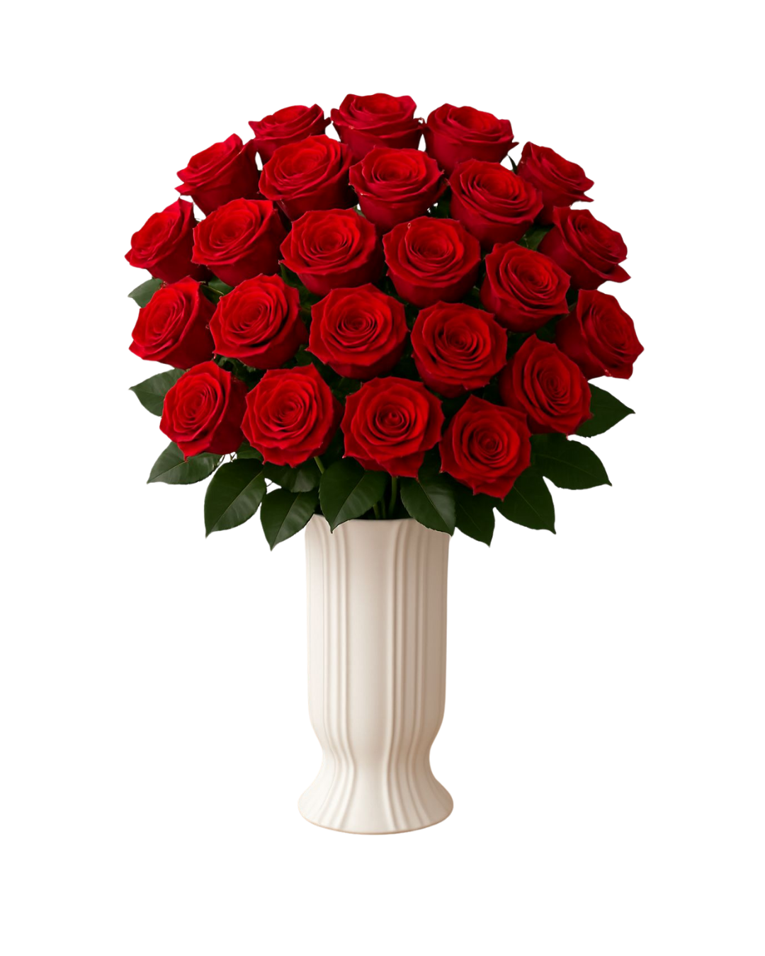 Red Velvet Luxe Preserved Rose Bouquet in Sculpted Porcelain Vase | Tesoro Bloom