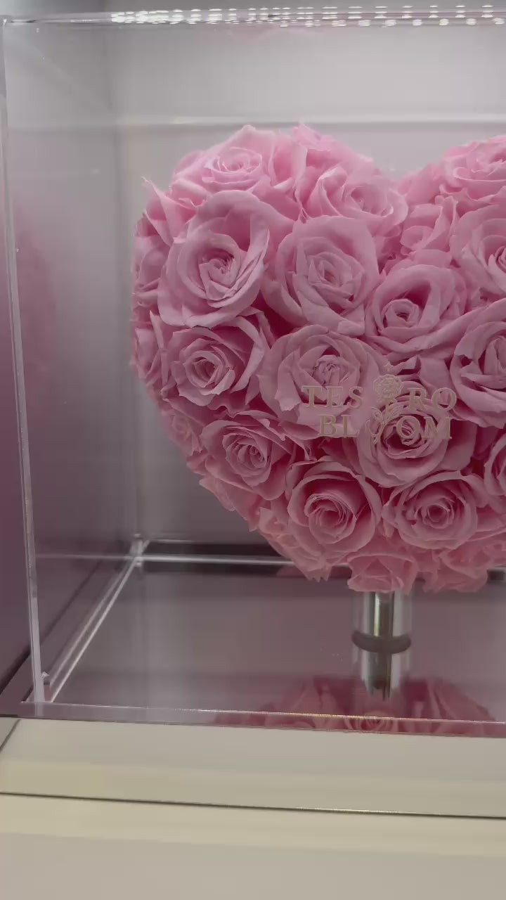 pink heart shape roses in vase